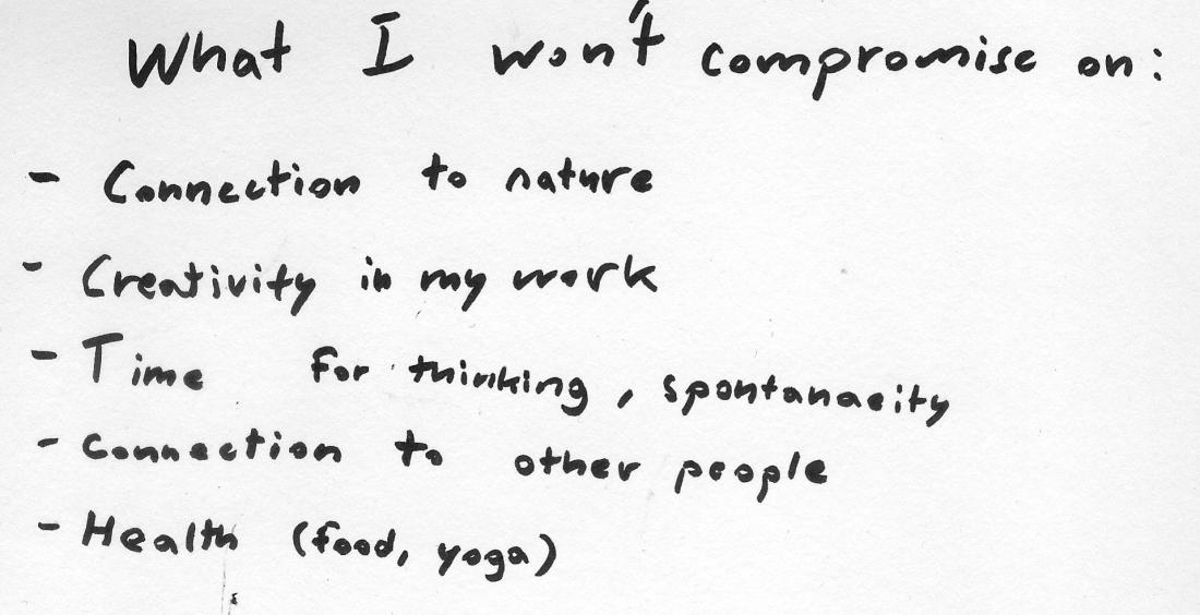 what i won't compromise on